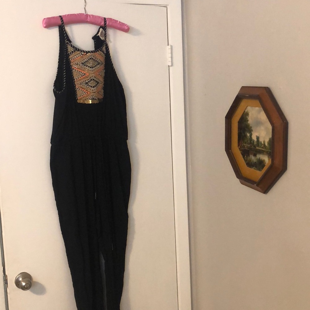 Anthropologie embroidered jumpsuit